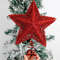 Iron Star Christmas Decor Red Glitter Tree Topper Sparkling Xmas Tree Ornament Navidad New Year Nat 0