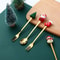 Creative Santa Tree Decoration, Christmas Spoon Fork Set, Stainless Steel Stirring Spoons, Party Tableware