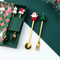 Creative Santa Tree Decoration, Christmas Spoon Fork Set, Stainless Steel Stirring Spoons, Party Tableware