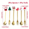 Creative Santa Tree Decoration, Christmas Spoon Fork Set, Stainless Steel Stirring Spoons, Party Tableware