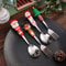 Stainless Steel Christmas Dinnerware, Tableware, Luxury Gift Box, Santa Cutlery, Dessert Fork, Coffee Spoon