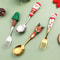 Stainless Steel Christmas Dinnerware, Tableware, Luxury Gift Box, Santa Cutlery, Dessert Fork, Coffee Spoon