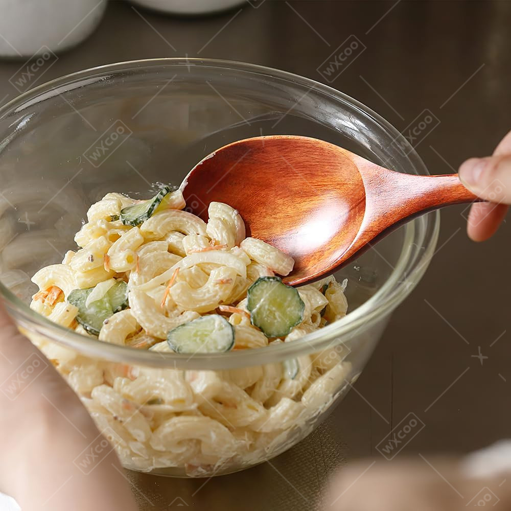 Salad Spoon and Fork, Wood Acacia Salad Servers, Long Handle Serving, Kitchen Scoop