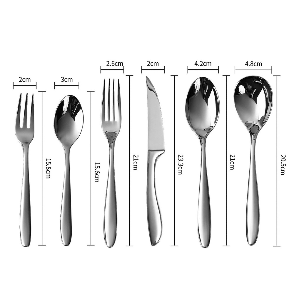 HighEnd Stainless Steel Cutlery Set Creative Restaurant And Hotel Tableware 6Pcs Steak Knife Fork A 5