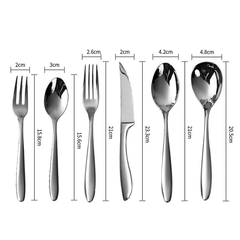 HighEnd Stainless Steel Cutlery Set Creative Restaurant And Hotel Tableware 6Pcs Steak Knife Fork A 5