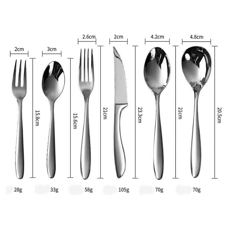 HighEnd Stainless Steel Cutlery Set Creative Restaurant And Hotel Tableware 6Pcs Steak Knife Fork A 4