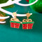 Necklace Set For Women Christmas Metal Earrings Dripping Oil Santa Claus Bowknot Hat Xmas Tree Chok
