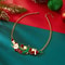 Necklace Set For Women Christmas Metal Earrings Dripping Oil Santa Claus Bowknot Hat Xmas Tree Chok