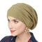 Womens Solid Color Crinkle Hijab Elastic Head Wrap Bonnet Head Scarf Chemotherapy Turban 0