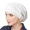 Womens Solid Color Crinkle Hijab Elastic Head Wrap Bonnet Head Scarf Chemotherapy Turban 4