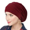 Womens Solid Color Crinkle Hijab Elastic Head Wrap Bonnet Head Scarf Chemotherapy Turban 7