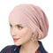 Womens Solid Color Crinkle Hijab Elastic Head Wrap Bonnet Head Scarf Chemotherapy Turban 10
