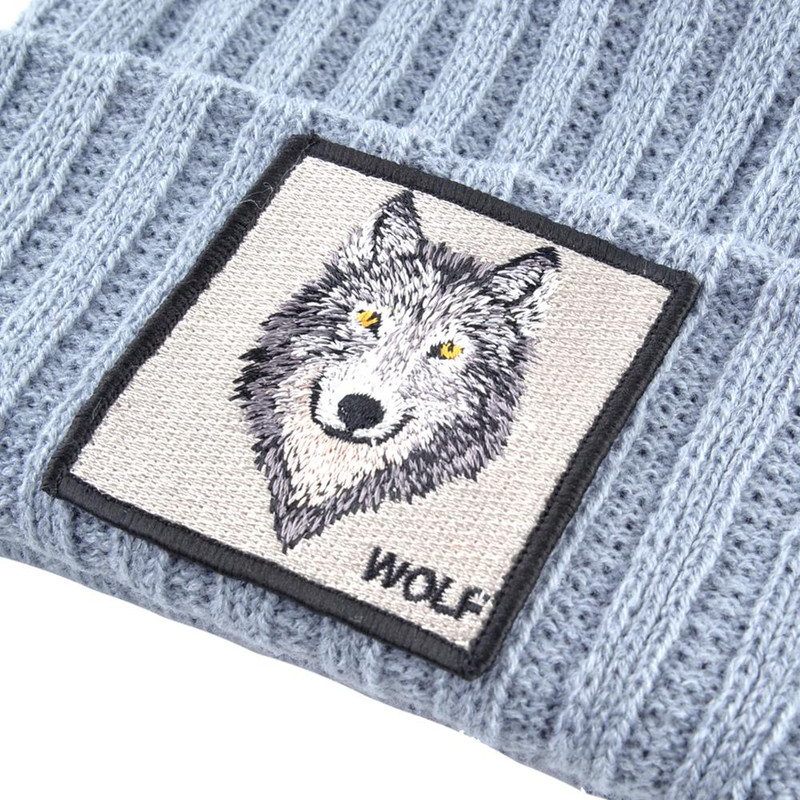 Unisex Knitting Streetwear, Hip Hop Bonnet Caps, New Fashion Knitted Hats For Men, Women Wolf Pattern Skullies