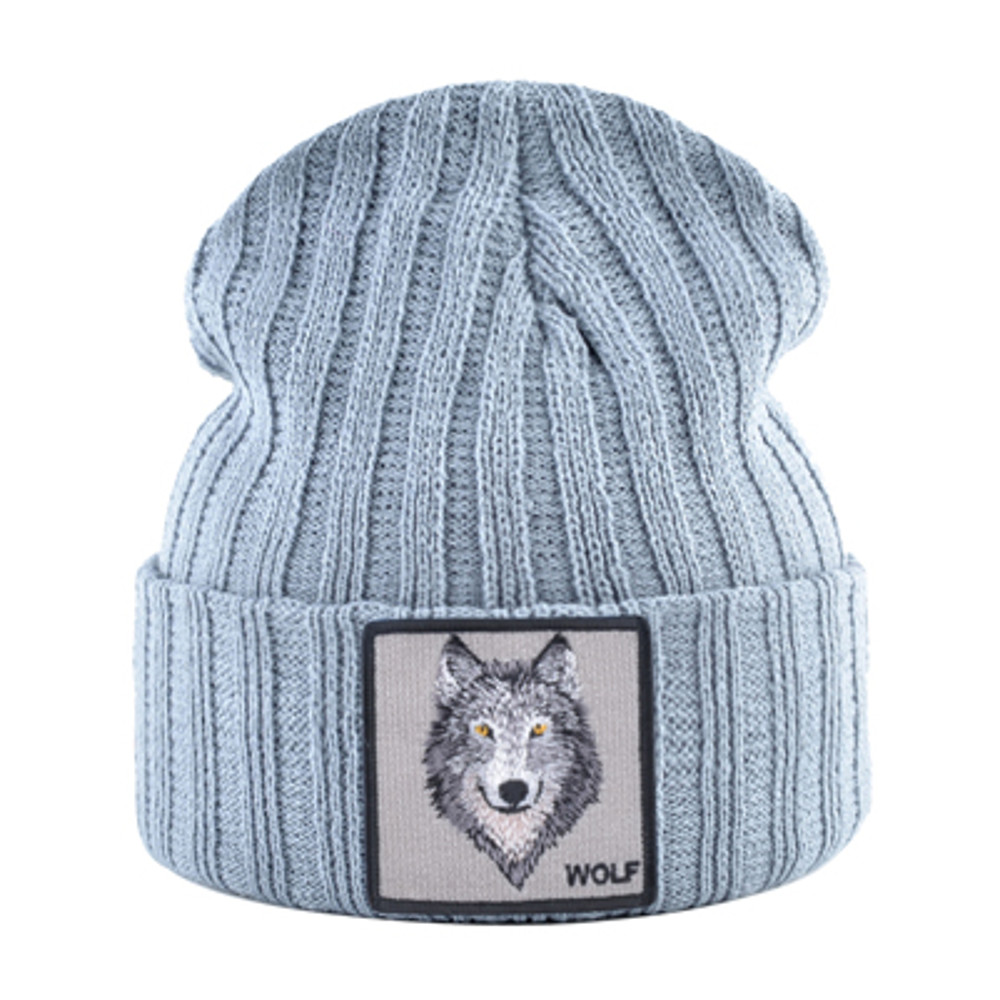 Unisex Knitting Streetwear, Hip Hop Bonnet Caps, New Fashion Knitted Hats For Men, Women Wolf Pattern Skullies