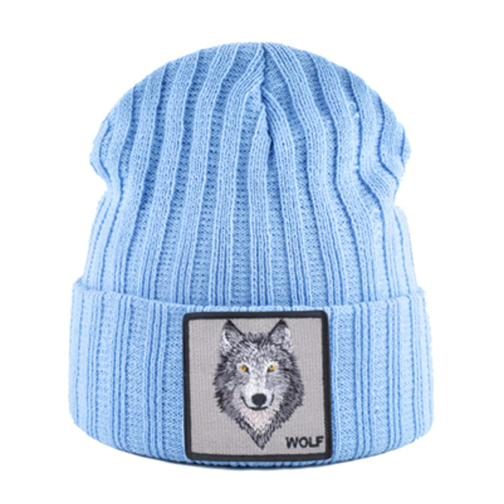 Unisex Knitting Streetwear, Hip Hop Bonnet Caps, New Fashion Knitted Hats For Men, Women Wolf Pattern Skullies