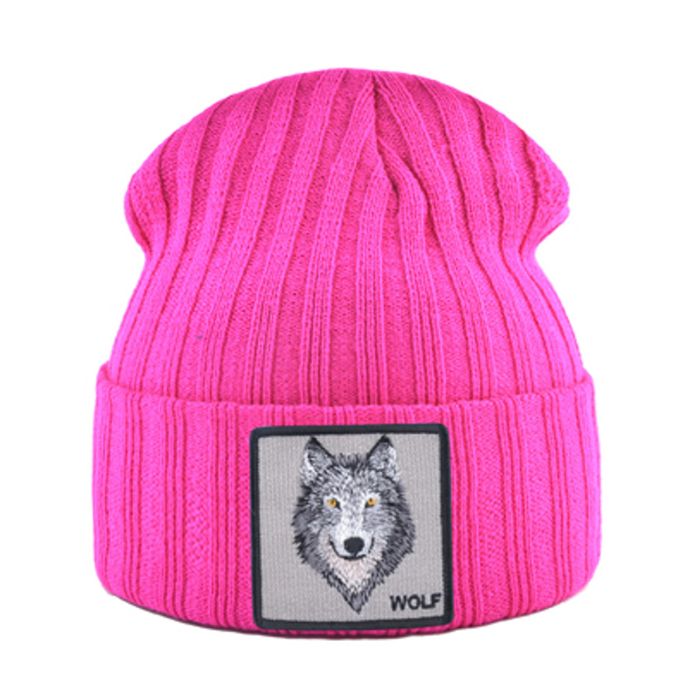 Unisex Knitting Streetwear, Hip Hop Bonnet Caps, New Fashion Knitted Hats For Men, Women Wolf Pattern Skullies