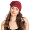 Solid Color Muslim Fashion Women, Hijab Turban Beanie Hat with Flower, Elastic Chemo Head Wrap Cap