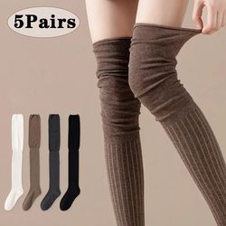 knee high socks for women, thin long stacked socks, high elasticity stockings, solid colour patchwork style