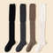 Knee High Socks For Women Thin Long Stacked Socks High Elasticity Stockings Solid Colour Patchwork 5