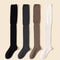 Knee High Socks For Women Thin Long Stacked Socks High Elasticity Stockings Solid Colour Patchwork