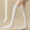 Knee High Socks For Women Thin Long Stacked Socks High Elasticity Stockings Solid Colour Patchwork 7
