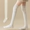 Knee High Socks For Women Thin Long Stacked Socks High Elasticity Stockings Solid Colour Patchwork