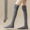 Knee High Socks For Women Thin Long Stacked Socks High Elasticity Stockings Solid Colour Patchwork 9