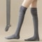 Knee High Socks For Women Thin Long Stacked Socks High Elasticity Stockings Solid Colour Patchwork