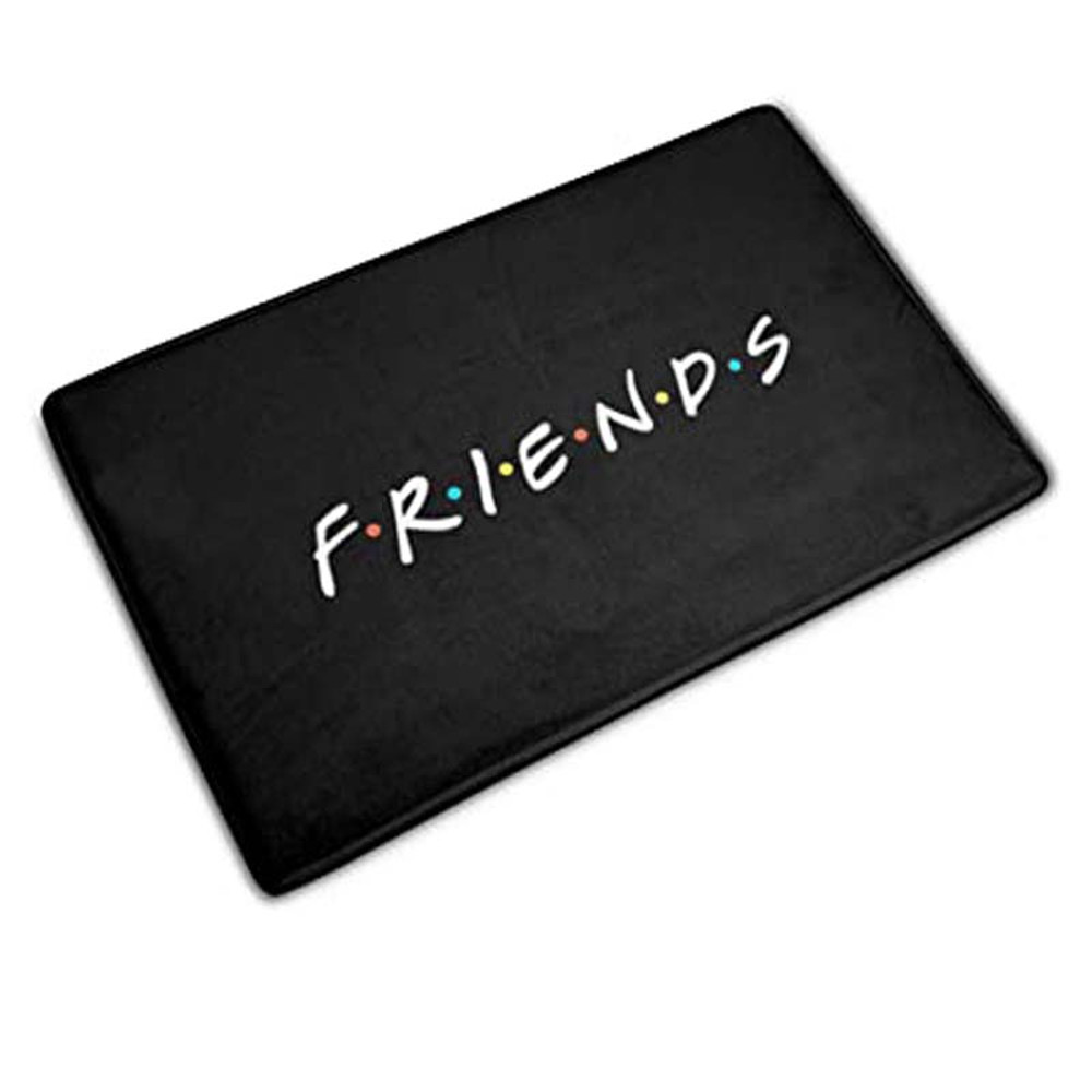 Classic Friends Welcome Door Mat Flannel Floor Rug Bathroom Kitchen Carpet Rubber Entrance Doormat