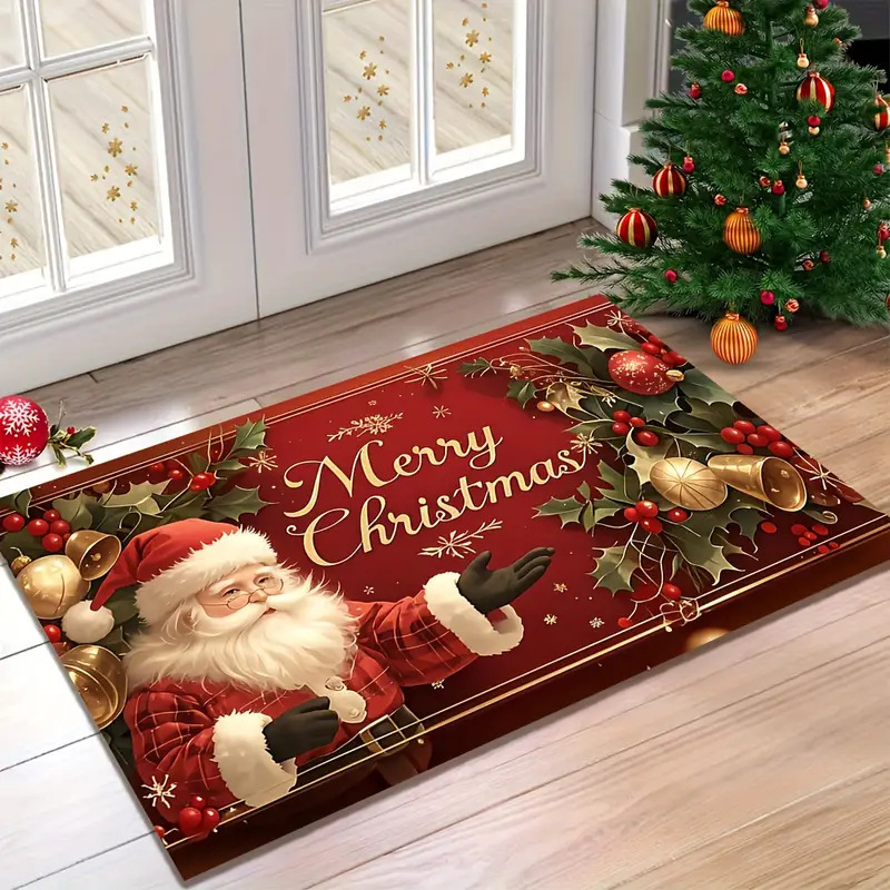 Merry Christmas Door Mat Santa Claus Carpet Outdoor Decorations For Home Navidad Xmas Ornament Holi 5