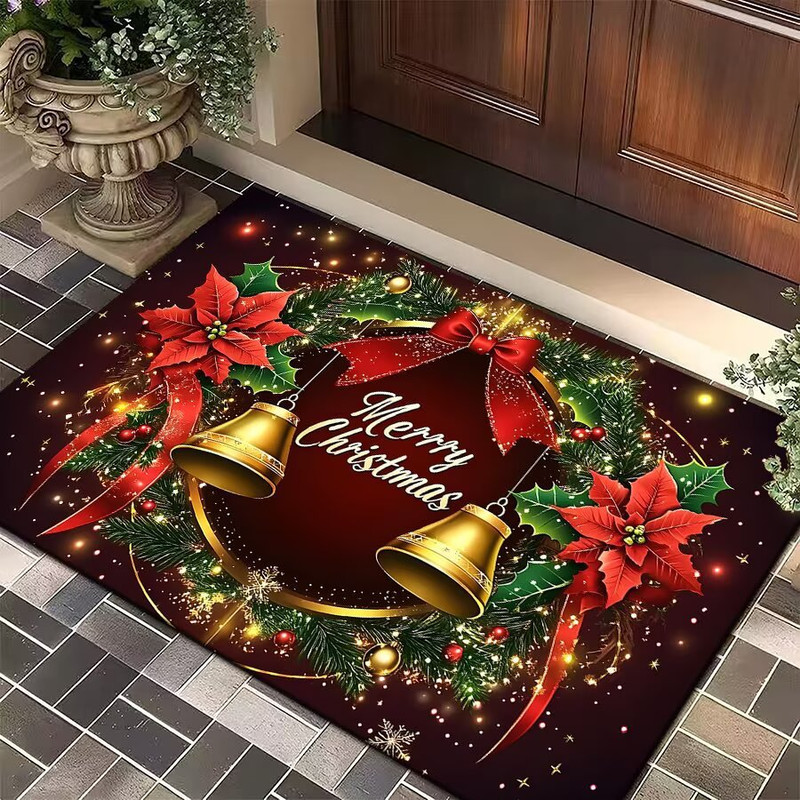Merry Christmas Door Mat Santa Claus Carpet Outdoor Decorations For Home Navidad Xmas Ornament Holi 8