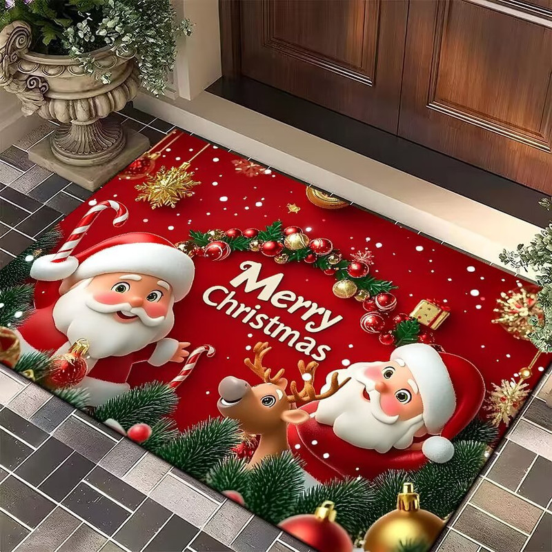 Merry Christmas Door Mat Santa Claus Carpet Outdoor Decorations For Home Navidad Xmas Ornament Holi 10