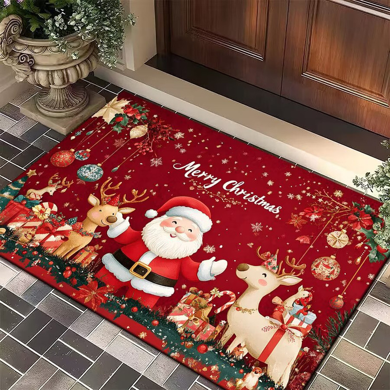 Merry Christmas Door Mat Santa Claus Carpet Outdoor Decorations For Home Navidad Xmas Ornament Holi 13