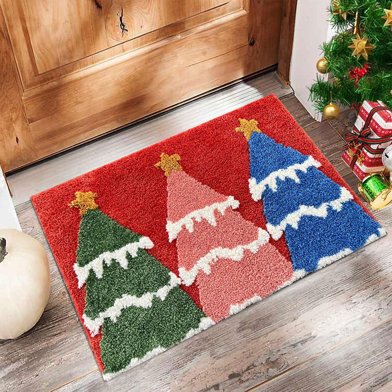 Merry Christmas Door Mat Santa Claus Carpet Outdoor Decorations For Home Navidad Xmas Ornament Holi 18