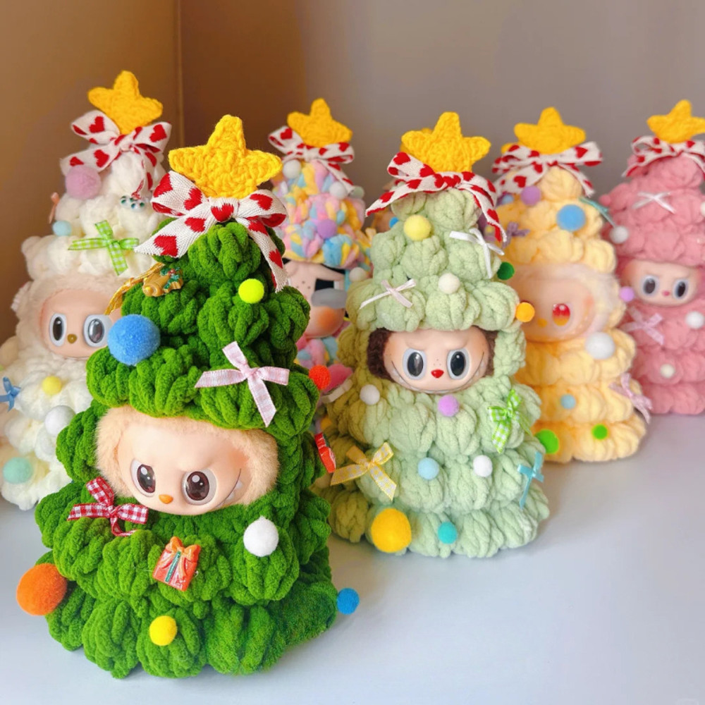 Labubu Doll Handmade Crochet Clothes Christmas Tree Outfit Seasonal Holiday Costume Doll Accessorie 0