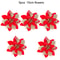 Christmas Tree Ornaments, Red Golden Silver Poinsettia Artificial Flowers, Xmas New Year Party Decoration