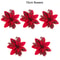 Christmas Tree Ornaments, Red Golden Silver Poinsettia Artificial Flowers, Xmas New Year Party Decoration