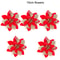 Christmas Tree Ornaments, Red Golden Silver Poinsettia Artificial Flowers, Xmas New Year Party Decoration