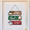 Decorat Snowman Santa 2D Wooden Crafts Hang Party, Christmas Door Window Hangings, Colorful Paintings Welcome To Hang