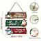 Decorat Snowman Santa 2D Wooden Crafts Hang Party, Christmas Door Window Hangings, Colorful Paintings Welcome To Hang