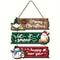 Decorat Snowman Santa 2D Wooden Crafts Hang Party, Christmas Door Window Hangings, Colorful Paintings Welcome To Hang