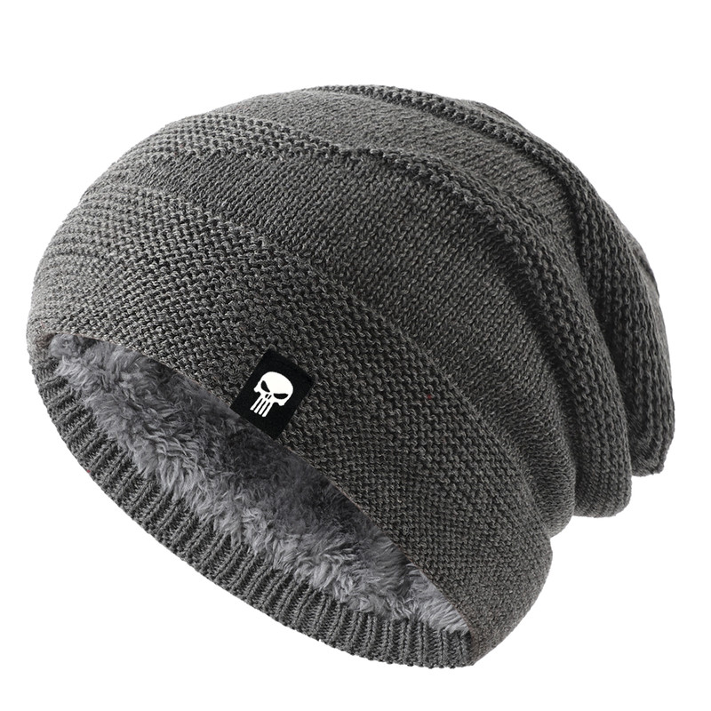 Thick Fleece Liner Beanie Winter Outdoor Warm Warm Knitted Winter Hat Unisex Warm Skull Hat 0