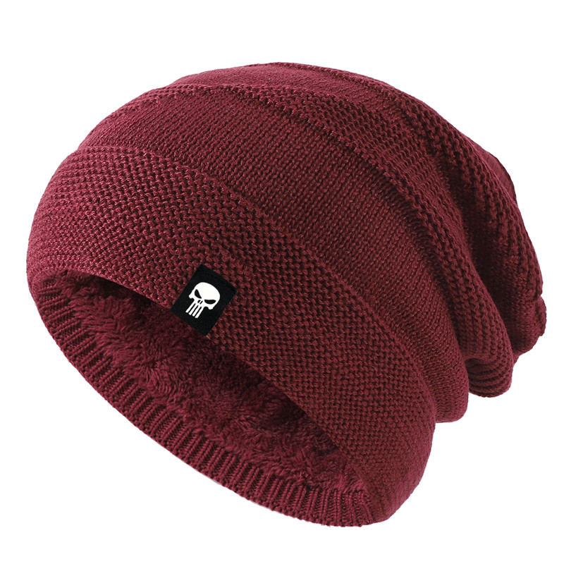 Thick Fleece Liner Beanie Winter Outdoor Warm Warm Knitted Winter Hat Unisex Warm Skull Hat 2