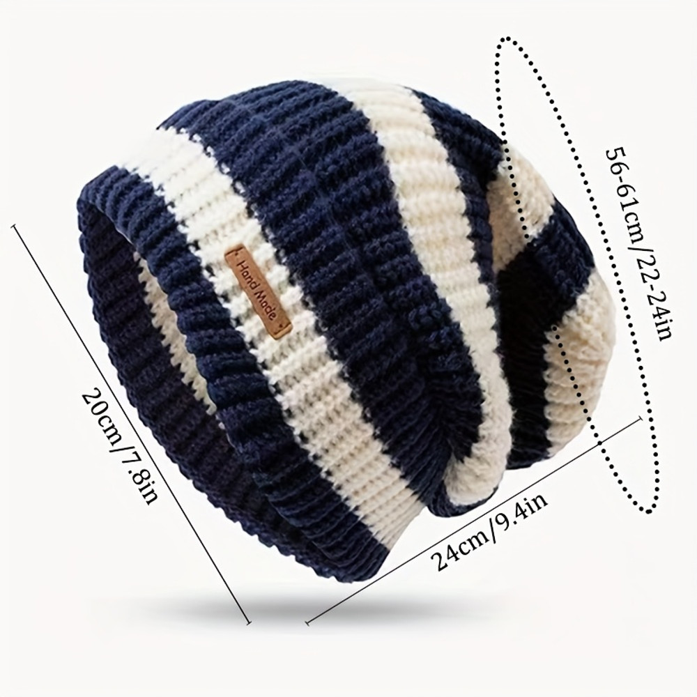Trend Lightweight Hat For Men Women, Korean Fashion Striped Knitted Hat, Warm Windproof Autumn Winter