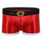 Christmas Underwear Santa Claus Men Red Faux Leather Boxer Shorts Party Panties Costume Rave Male U 0