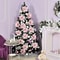 Glitter Pink Christmas Flowers Set of , Artificial Tree Ornaments, Merry Christmas and New Year Decorations for Home