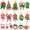 Colorful Wood Candy Cane Ornaments, Christmas Lollipop, Polymer Clay Peppermint Pendants, Hanging Decorations