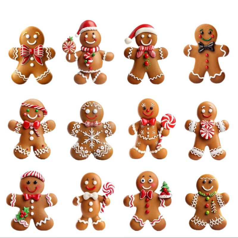 Gingerbread Man Hanging Ornament Merry Christmas Wooden DIY Home Xmas Celebration Party Decoration 0