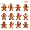 Gingerbread Man Hanging Ornament Merry Christmas Wooden DIY Home Xmas Celebration Party Decoration 5