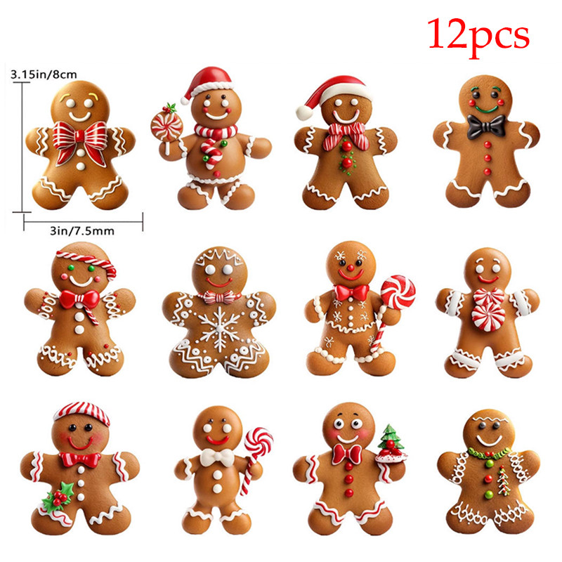 Gingerbread Man Hanging Ornament Merry Christmas Wooden DIY Home Xmas Celebration Party Decoration 5